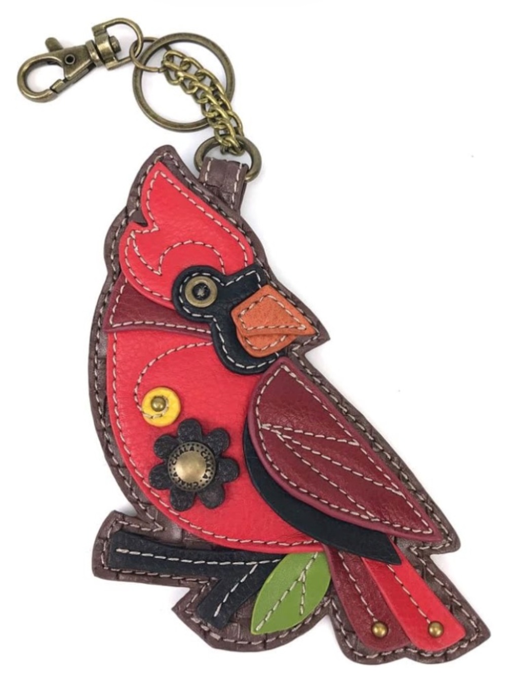 Chala Cardinal Appliqué Key Fob Coin Purse Bag Charm NWT